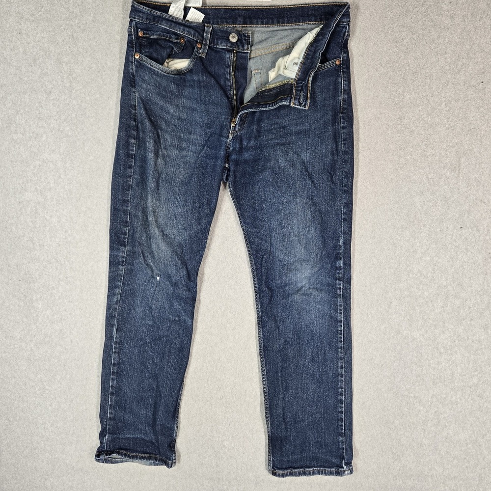 Levi's 514 Men Jeans 34X30 Blue Denim Straight Fit Medium Wash 27" Inseam